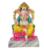 Chaque Decor  Ganesh Handpainted Idol For Success & Gifts/Pooja Room/Home Decoration