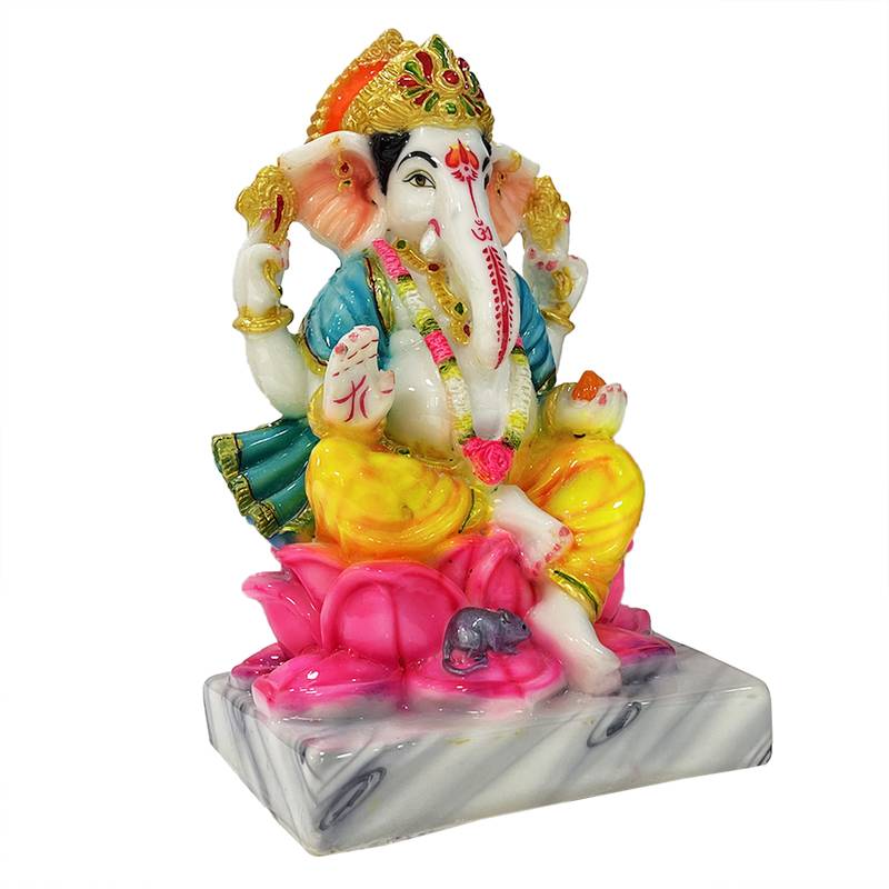 Chaque Decor  Ganesh Handpainted Idol For Success & Gifts/Pooja Room/Home Decoration