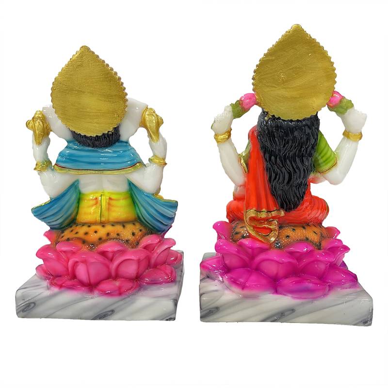 Chaque Decor  Laxmi Ganesh Handpainted Idol For Success & Gifts/Pooja Room/Home Decoration