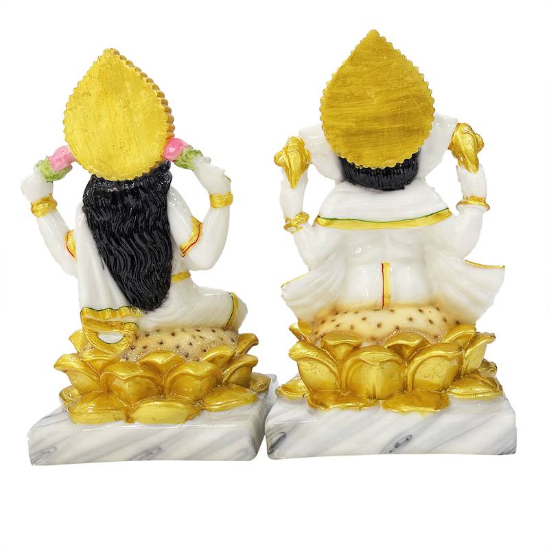 Chaque Decor  Laxmi Ganesh Handpainted Idol For Success & Gifts/Pooja Room/Home Decoration