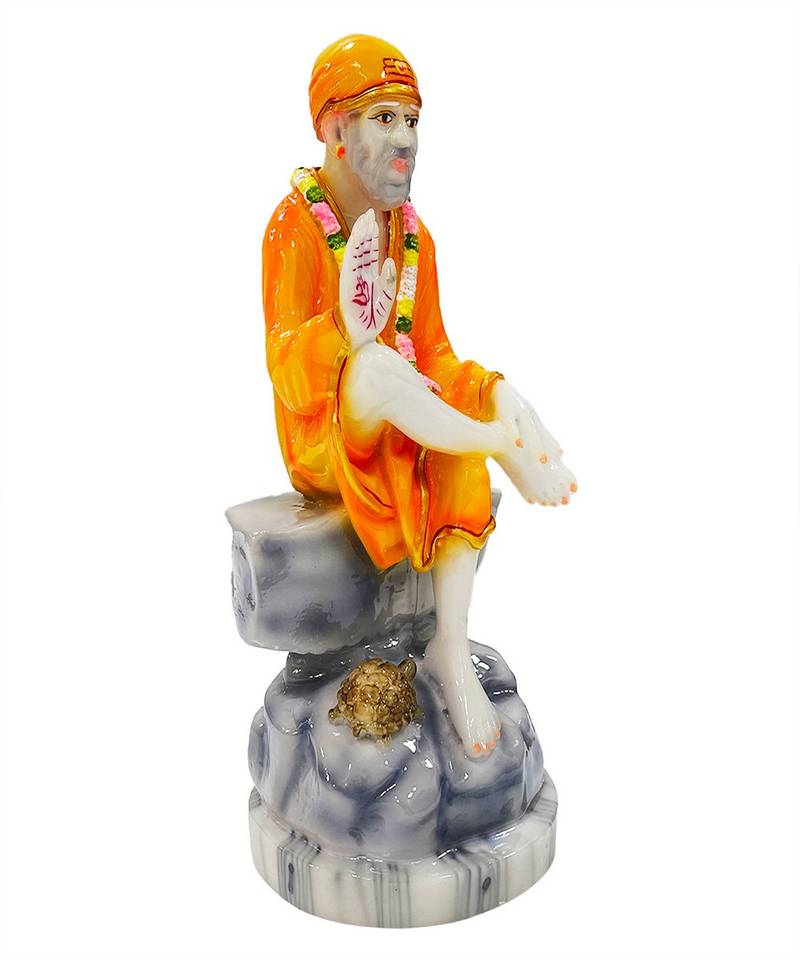 Chaque Decor  Sai Baba Handpainted Idol For Success & Gifts/Pooja Room/Home Decoration