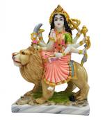 Chaque Decor  Sherawali Mata Handpainted Idol For Success & Gifts/Pooja Room/Home Decoration