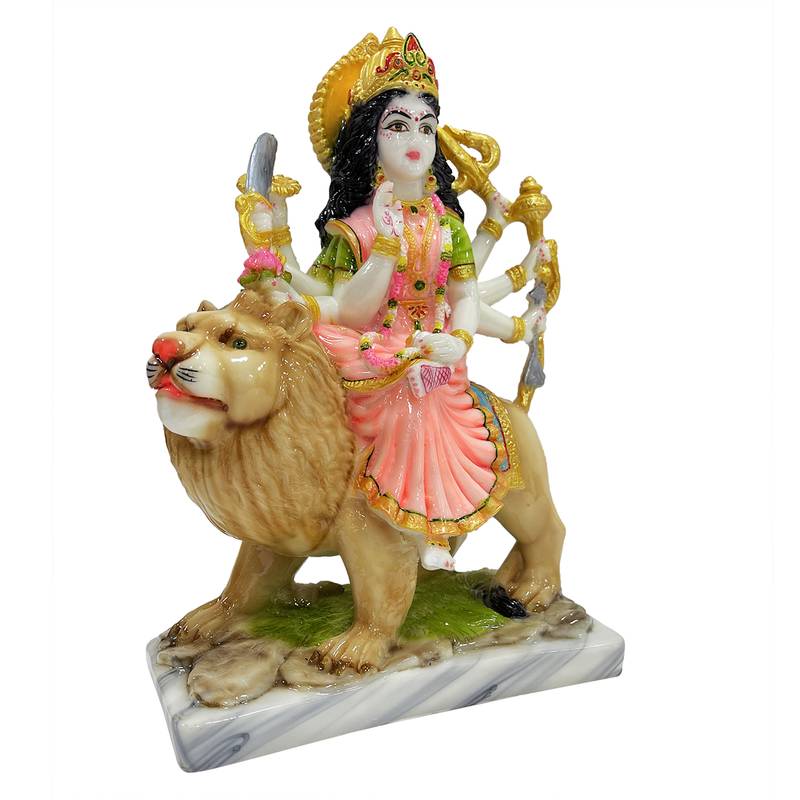 Chaque Decor  Sherawali Mata Handpainted Idol For Success & Gifts/Pooja Room/Home Decoration