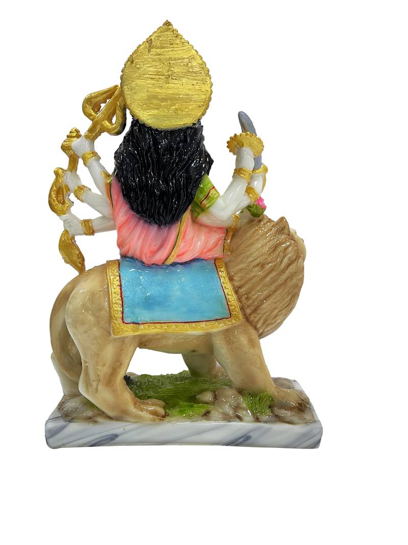 Chaque Decor  Sherawali Mata Handpainted Idol For Success & Gifts/Pooja Room/Home Decoration