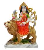 Chaque Decor  Sherawali Mata Handpainted Idol For Success & Gifts/Pooja Room/Home Decoration