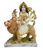 Chaque Decor  Sherawali Mata Handpainted Idol For Success & Gifts/Pooja Room/Home Decoration