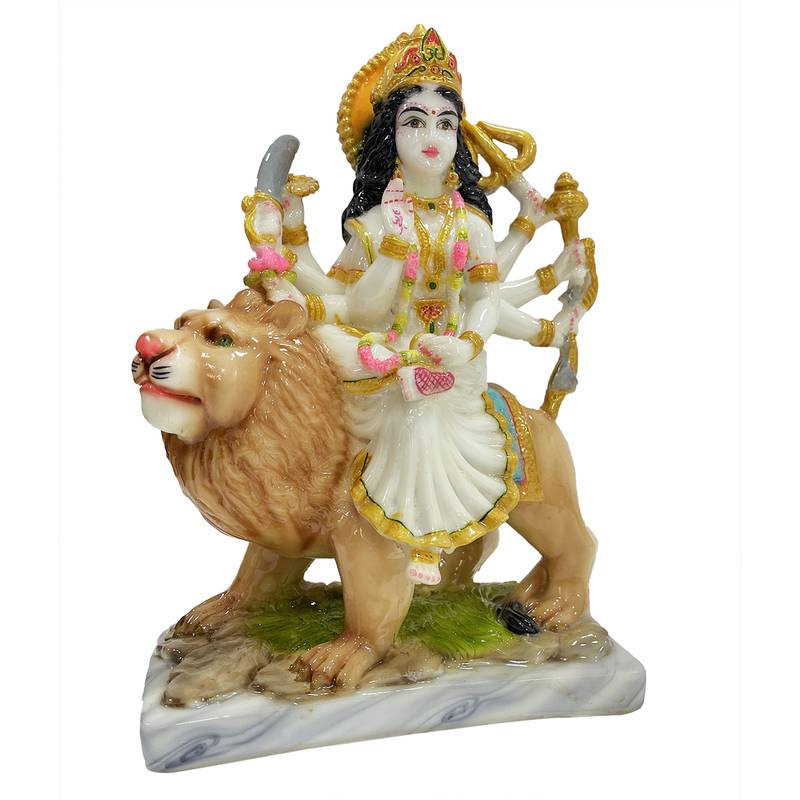 Chaque Decor  Sherawali Mata Handpainted Idol For Success & Gifts/Pooja Room/Home Decoration