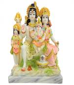 Chaque Decor  Shiv Parivar Handpainted Idol For Success & Gifts/Pooja Room/Home Decoration