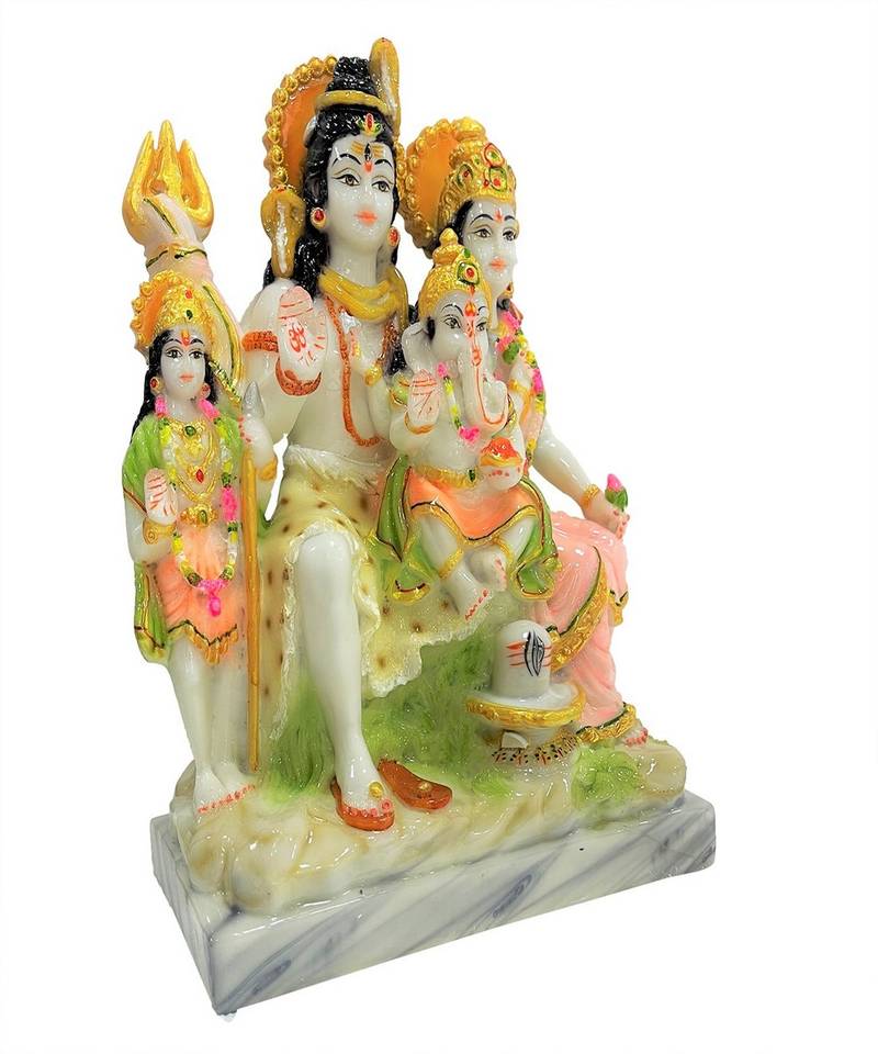 Chaque Decor  Shiv Parivar Handpainted Idol For Success & Gifts/Pooja Room/Home Decoration