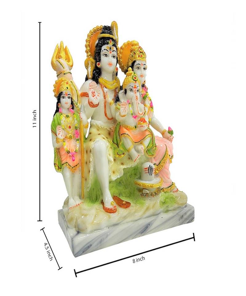Chaque Decor  Shiv Parivar Handpainted Idol For Success & Gifts/Pooja Room/Home Decoration