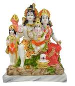 Chaque Decor  Shiv Parivar Handpainted Idol For Success & Gifts/Pooja Room/Home Decoration