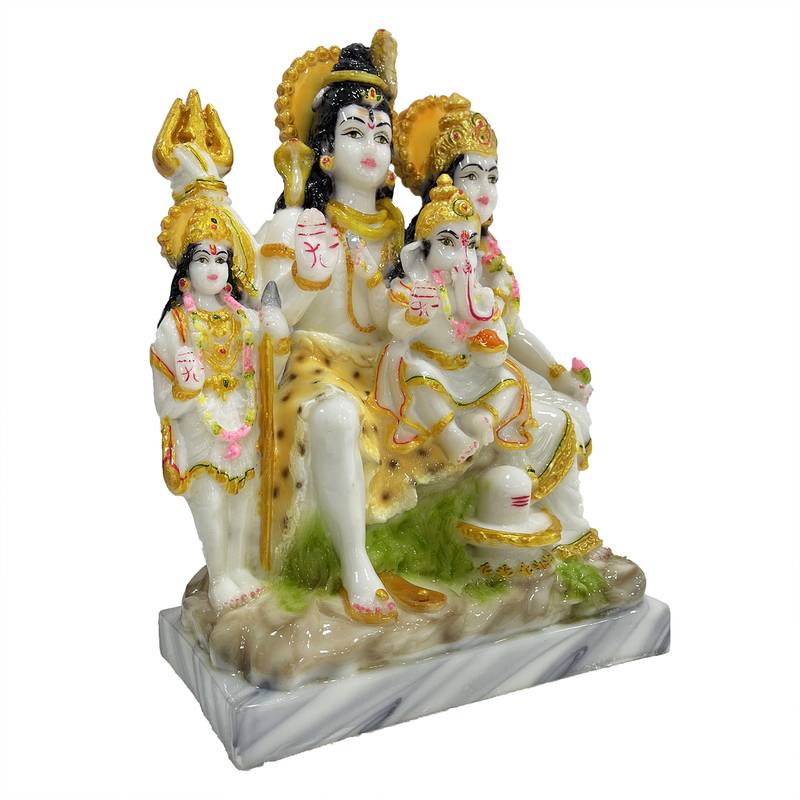 Chaque Decor  Shiv Parivar Handpainted Idol For Success & Gifts/Pooja Room/Home Decoration