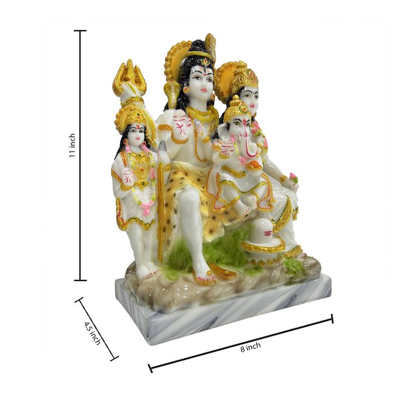 Chaque Decor  Shiv Parivar Handpainted Idol For Success & Gifts/Pooja Room/Home Decoration