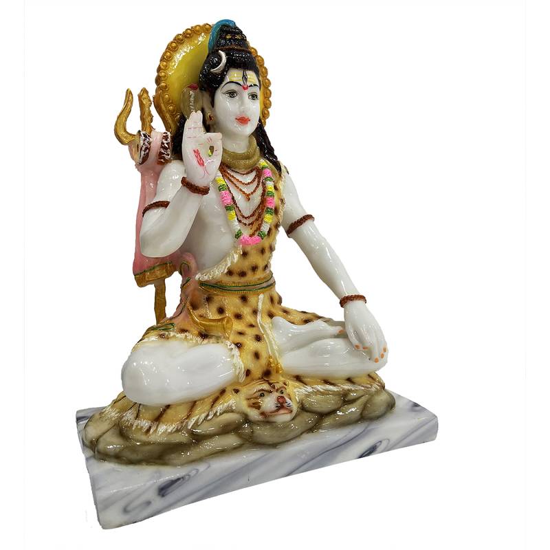 Chaque Decor  Shiv Ji Handpainted Idol For Success & Gifts/Pooja Room/Home Decoration