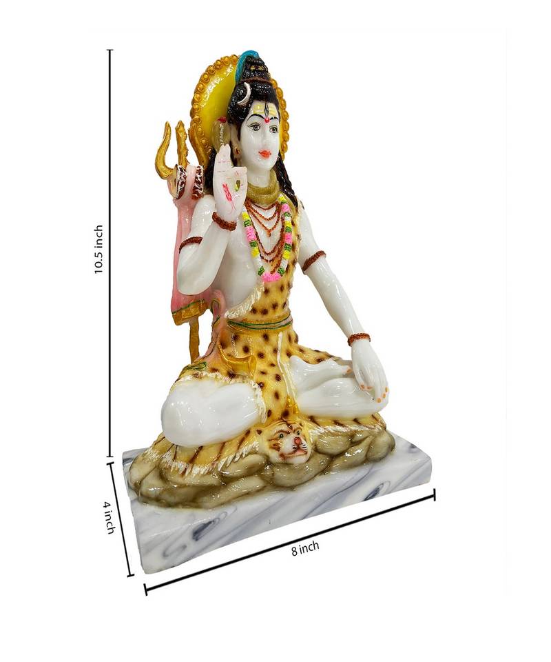Chaque Decor  Shiv Ji Handpainted Idol For Success & Gifts/Pooja Room/Home Decoration