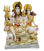 Chaque Decor  Shiv Parivar Handpainted Idol For Success & Gifts/Pooja Room/Home Decoration