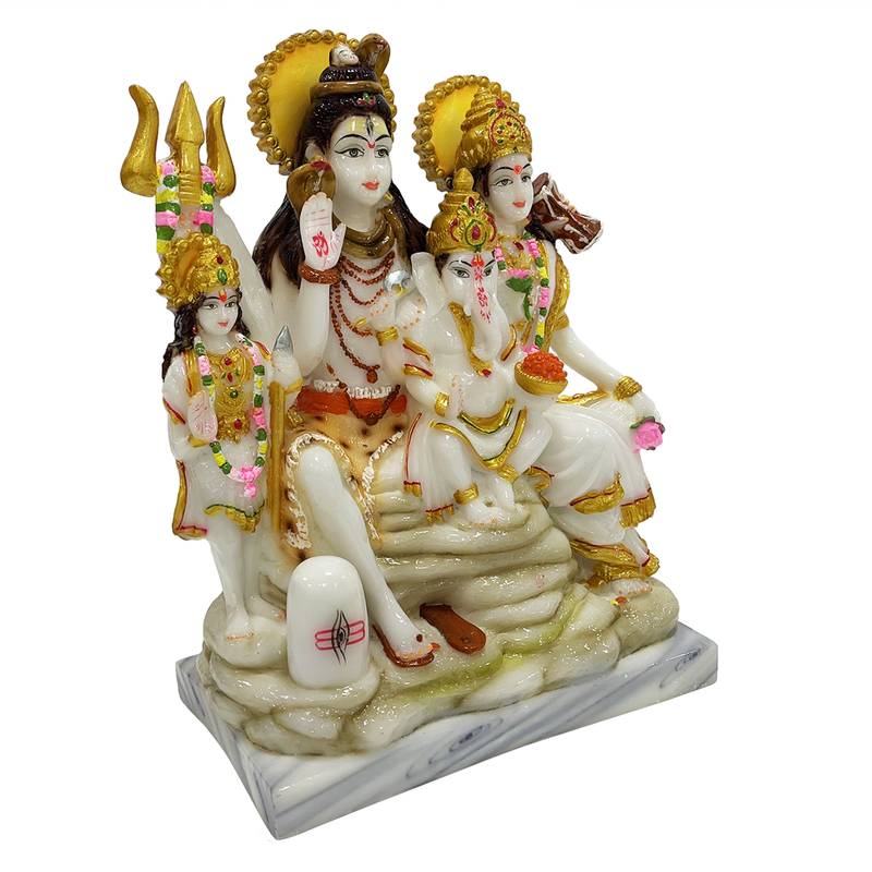 Chaque Decor  Shiv Parivar Handpainted Idol For Success & Gifts/Pooja Room/Home Decoration