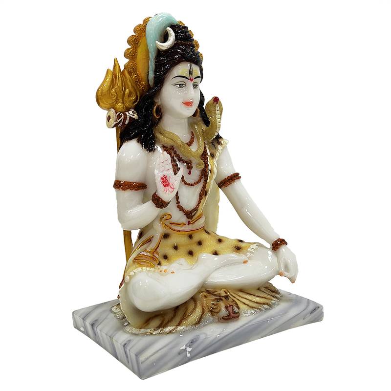 Chaque Decor  Shiv Ji Handpainted Idol For Success & Gifts/Pooja Room/Home Decoration