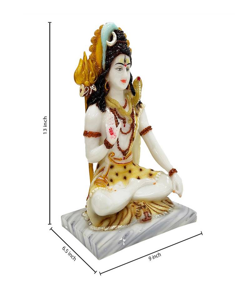 Chaque Decor  Shiv Ji Handpainted Idol For Success & Gifts/Pooja Room/Home Decoration