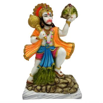 Chaque Decor  Parvat Hanuman Handpainted Idol For Success & Gifts/Pooja Room/Home Decoration 1