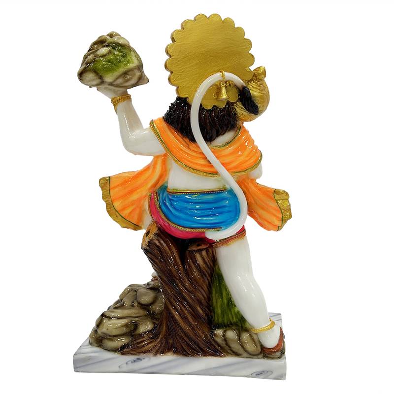 Chaque Decor  Parvat Hanuman Handpainted Idol For Success & Gifts/Pooja Room/Home Decoration