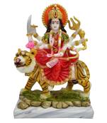 Chaque Decor  Sherawali Mata Handpainted Idol For Success & Gifts/Pooja Room/Home Decoration