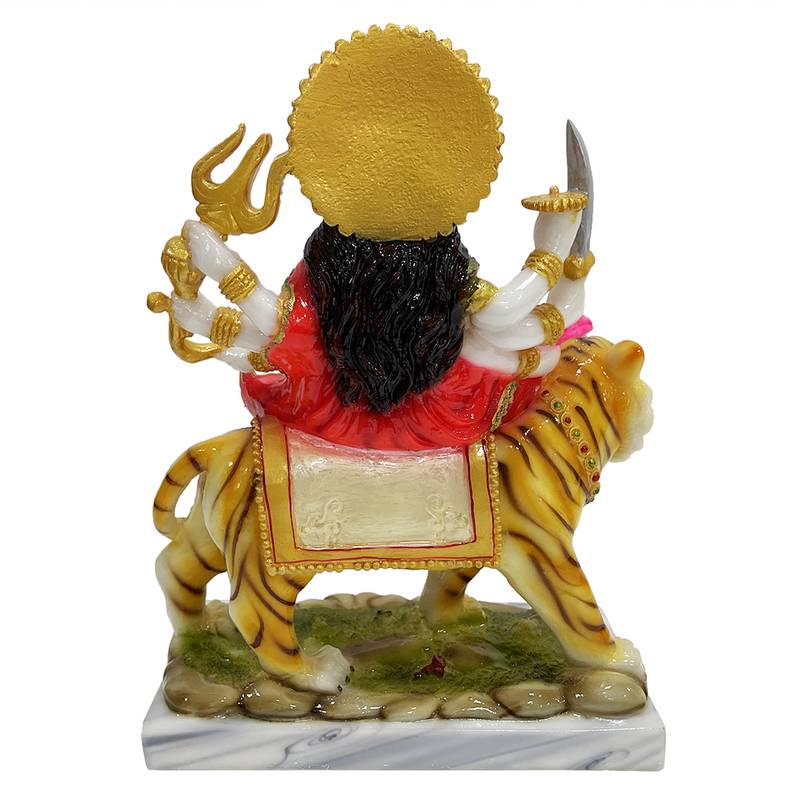 Chaque Decor  Sherawali Mata Handpainted Idol For Success & Gifts/Pooja Room/Home Decoration