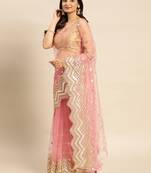 Kasee Fancy Designer Pink Net With Embroidery Work Saree 