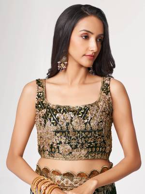 Delightful Black Digital Print Organza Festive Wear Saree 6