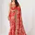 Delightful Red Digital Print Organza Festive Wear Saree
