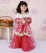 Rani Pink Gota Detailed Lehenga Set With Chanderi Top