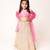 Pink Gota Top With Golden Lehenga