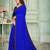 Royal blue plain georgette saree with blouse