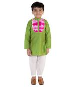 Green Kurta With White Pajama