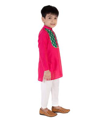 Pink Kurta With White Pajama 4