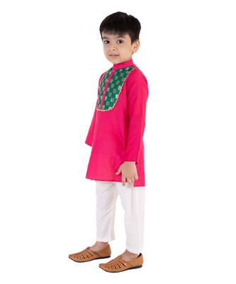 Pink Kurta With White Pajama 5