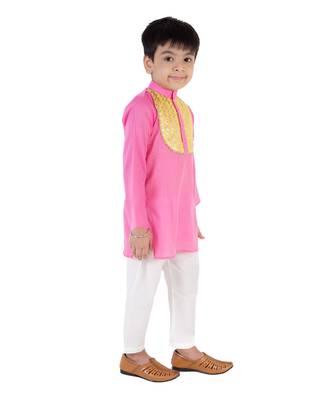 Pink Kurta With White Pajama 4