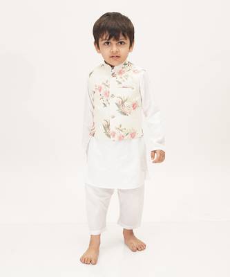 White Rose Nehru Jacket Set 1
