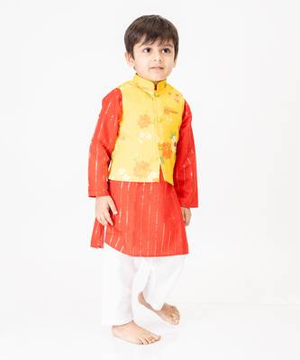 Yellow Rose Print Jacket Set 1