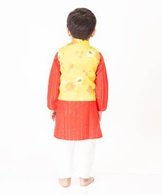 Yellow Rose Print Jacket Set 4