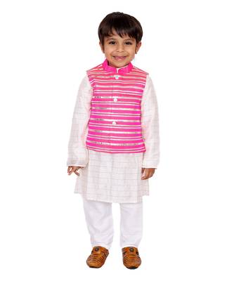 Pink Gota Nehru Jacket Set 1