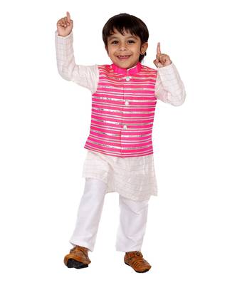 Pink Gota Nehru Jacket Set 4