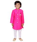 Pink Hand Embroidered Sherwani Set