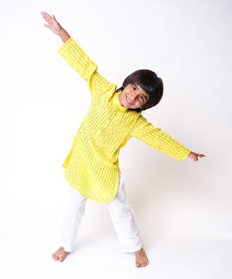 Yellow Sequin Detailed Kurta Set 3