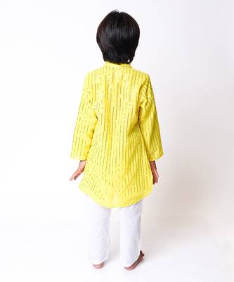 Yellow Sequin Detailed Kurta Set 4