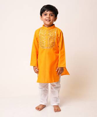 Orange Gota Kurta Set 1