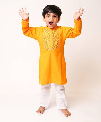 Orange Gota Kurta Set 4