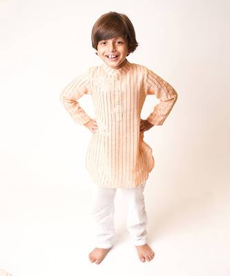 Peach Sequin Deatiled Kurta Set 1