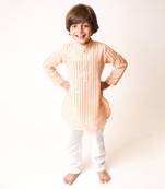 Peach Sequin Deatiled Kurta Set