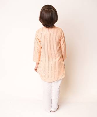 Peach Sequin Deatiled Kurta Set 2